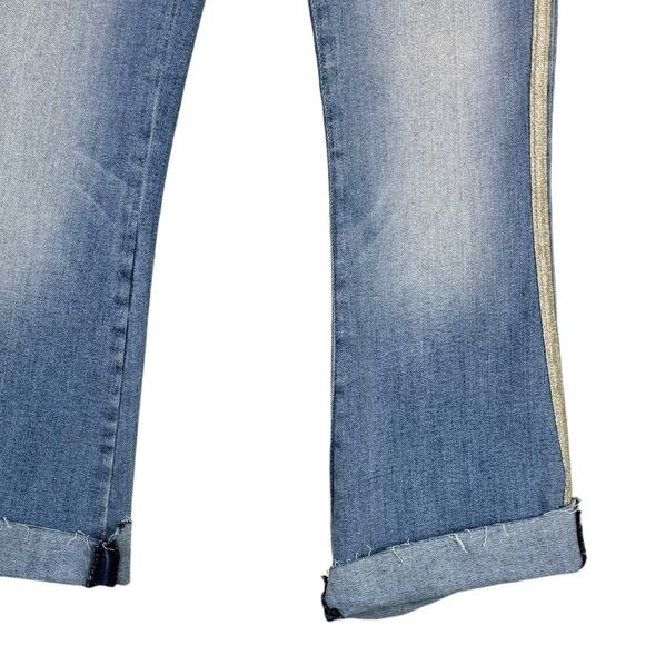 Black Orchid Vintage Rehab NWT Chrissy Kick Flare Racing Side Stripes Jeans - Picture 7 of 11